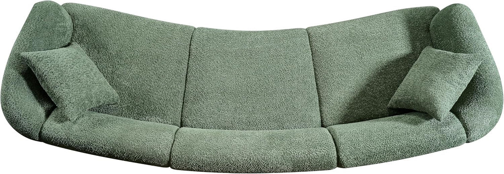 Christopher Knight Home Obito Boucle Upholstered 3-Seater Sofa, Modern Home Sofa Living Room, Wooden Large Upholstered Sofa Couch for Apartment/Home Office, Olive Green