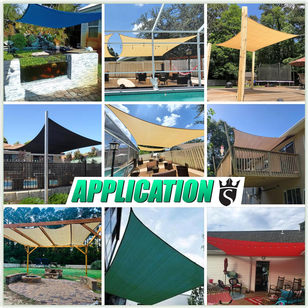 Royal Shade 14' x 24' Grey Rectangle Square Sun Shade Sail Order to Make RTAPR1220 Canopy, UPF50+ 95% UV Blockage, 200GSM Commercial Standard Heavy Duty, 3 Years Warranty (We Make Custom Size)