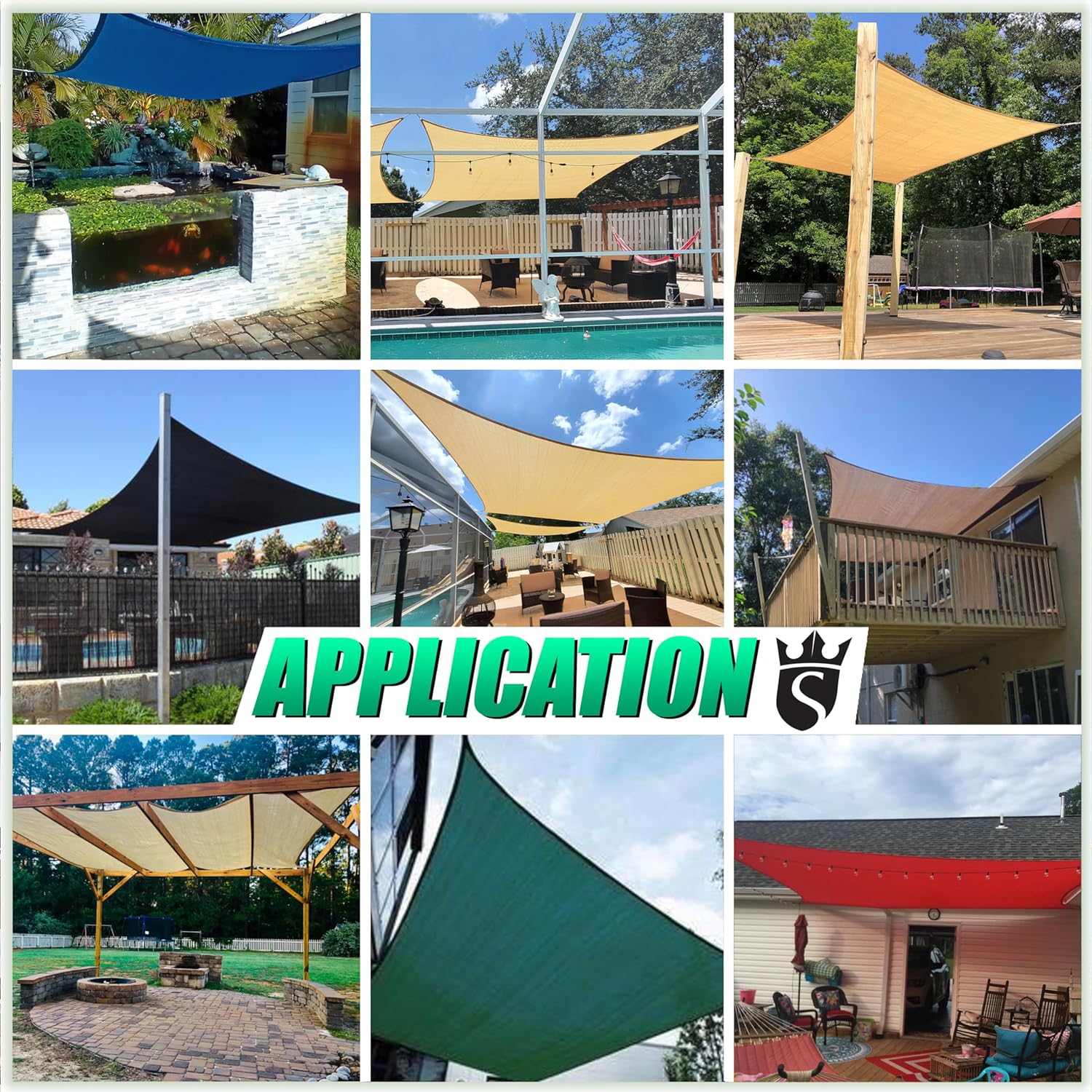 Royal Shade 14' x 20' Green Rectangle Square Sun Shade Sail Order to Make RTAPR1218 Canopy, UPF50+ 95% UV Blockage, 200GSM Commercial Standard Heavy Duty, 3 Years Warranty (We Make Custom Size)