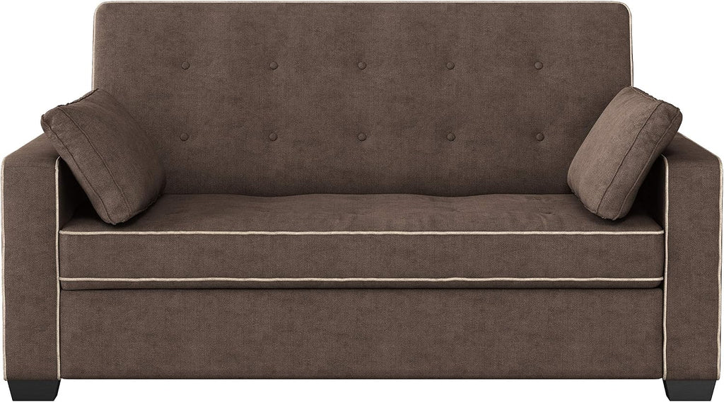 Serta Ainsley Loveseat with Pull Out Sleeper Microfiber Java Full