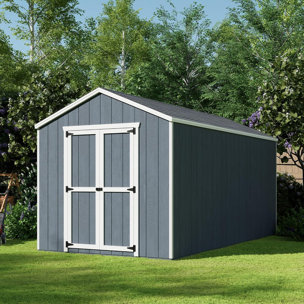 Little Cottage Co. 8x16 Value Gable Shed with Floor, Outdoor Wood Storage Do-It-Yourself Precut Kit