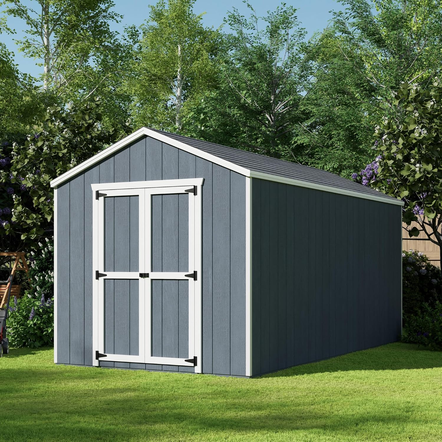Little Cottage Co. 8x16 Value Gable Shed with Floor, Outdoor Wood Storage Do-It-Yourself Precut Kit