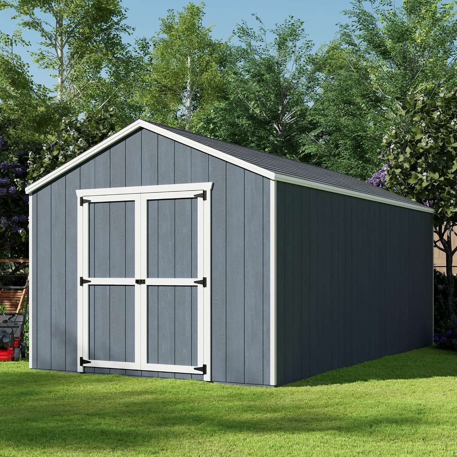 Little Cottage Co. 10x18 Value Gable Shed with Floor, Outdoor Wood Storage Do-It-Yourself Precut Kit