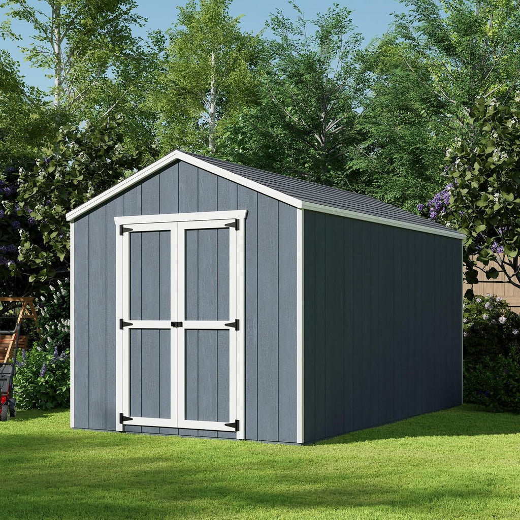 Little Cottage Co. 8x14 Value Gable Shed with Floor, Outdoor Wood Storage Do-It-Yourself Precut Kit
