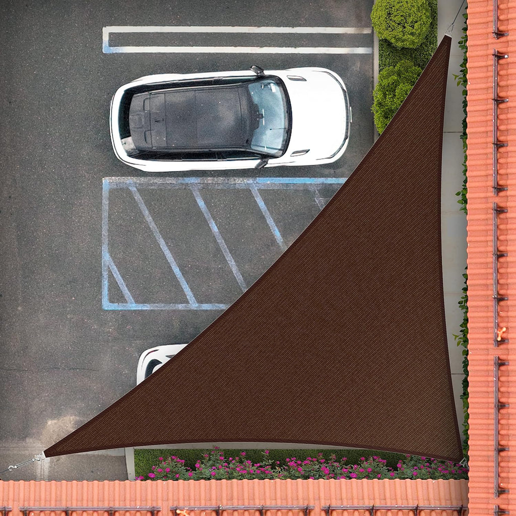 Royal Shade 14' x 19' x 23.6' Brown Right Triangle Sun Shade Sail Order to Make RTAPT32, UPF50+ 95% UV Blockage, 200GSM Commercial Standard Heavy Duty, 3 Years Warranty (We Make Custom Size)