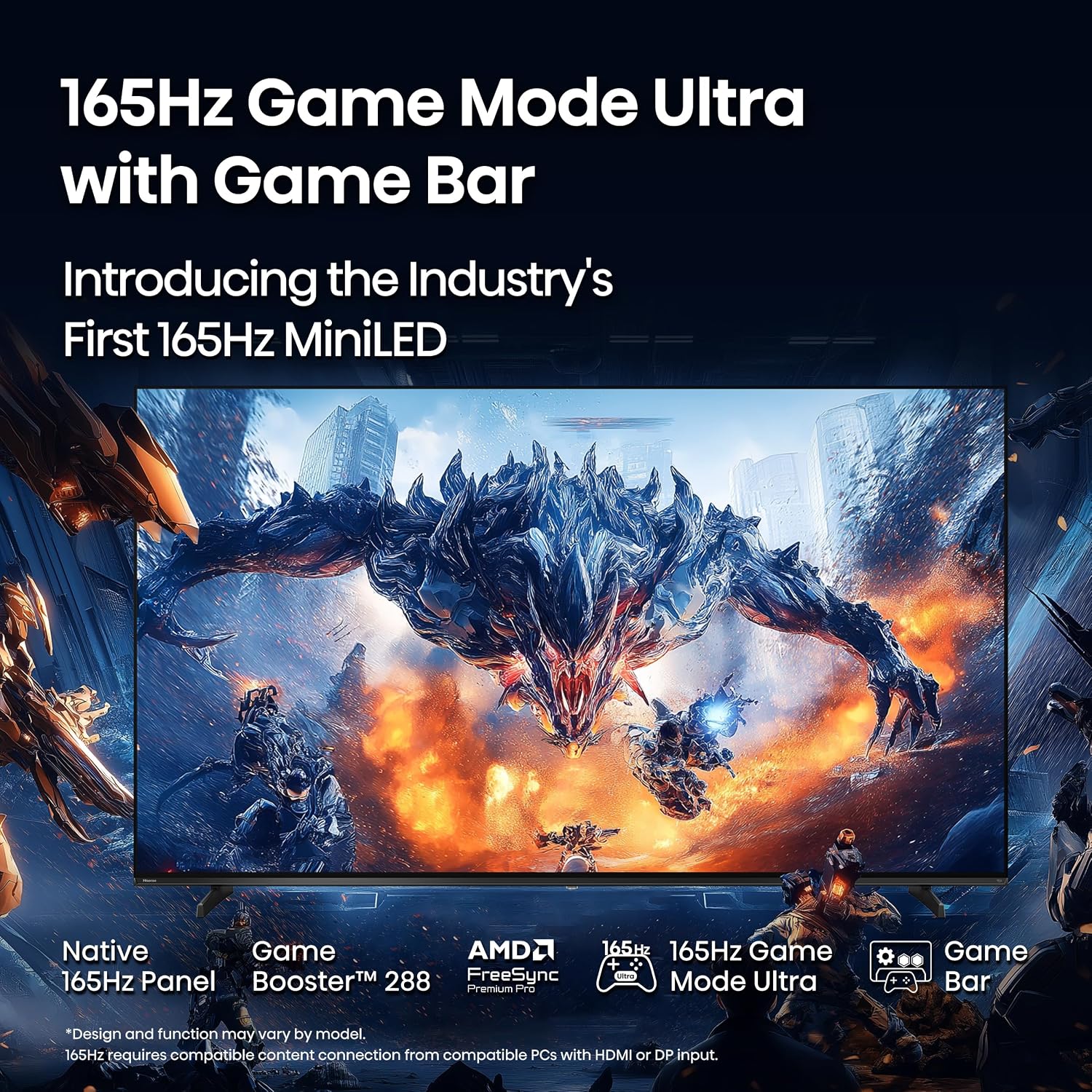 Hisense 65' U7 Mini-LED ULED 4K UHD Best Premium Gaming Google Smart TV (65U75QG, 2025 Model) - QLED, Native 165Hz, VRR 288, Up to 3000 Nits, HDR10+, Dolby Vision IQ · Atmos, IMAX Enhanced, 2.1.2 Ch