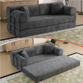 78.8' Memory Foam Boneless Couch, Corduroy Floor Sofa Bed, Convertible Sleeper Futon Loveseat, Wide Armrest & Back Support, Supports Up to 1200lbs, Couch in a Box with 2 Pillows, Charcoal Gray