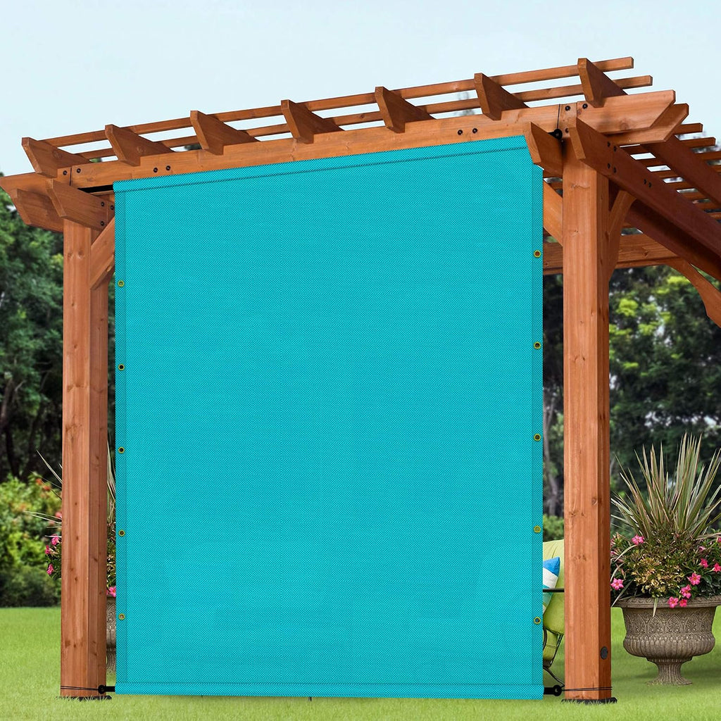 Patio 8' x 4' Waterproof Pergola Canopy Replacement Shade Cover Sun Sail for Deck Porch Backyard Shade Cloth Tarp with Grommets Rods Privacy Shade Screen, Turquoise
