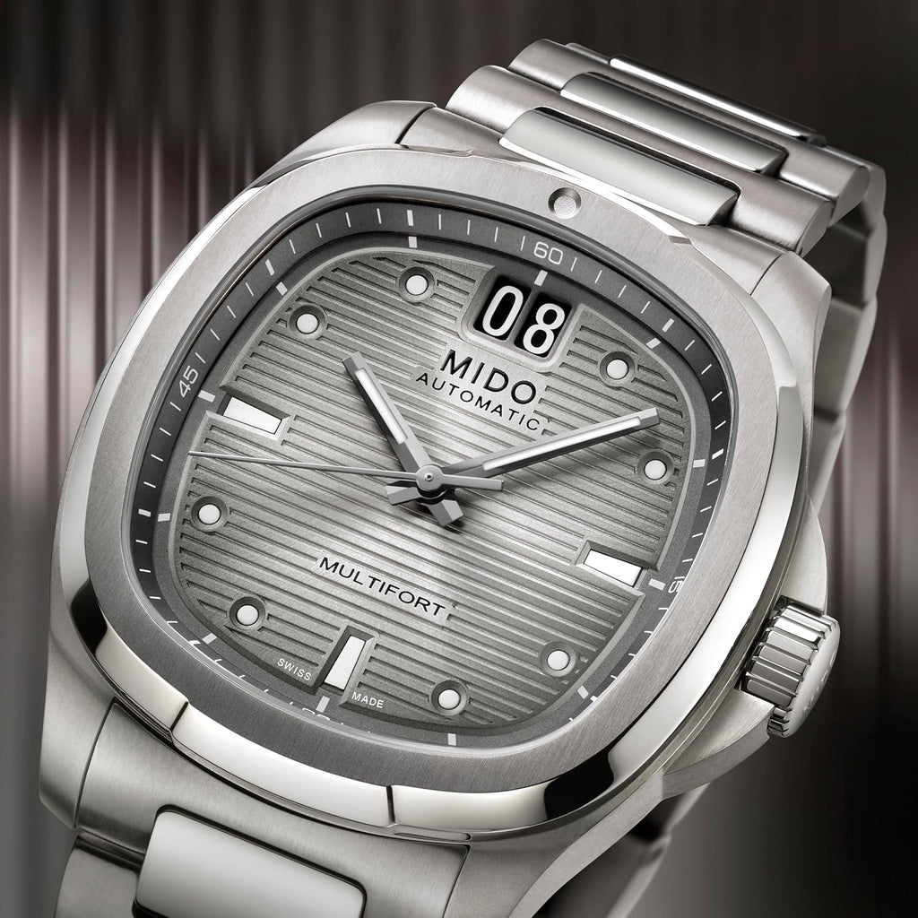 MIDO Multifort TV Big Date - Swiss Automatic Watch for Men - 40mm Case with Transparent Caseback