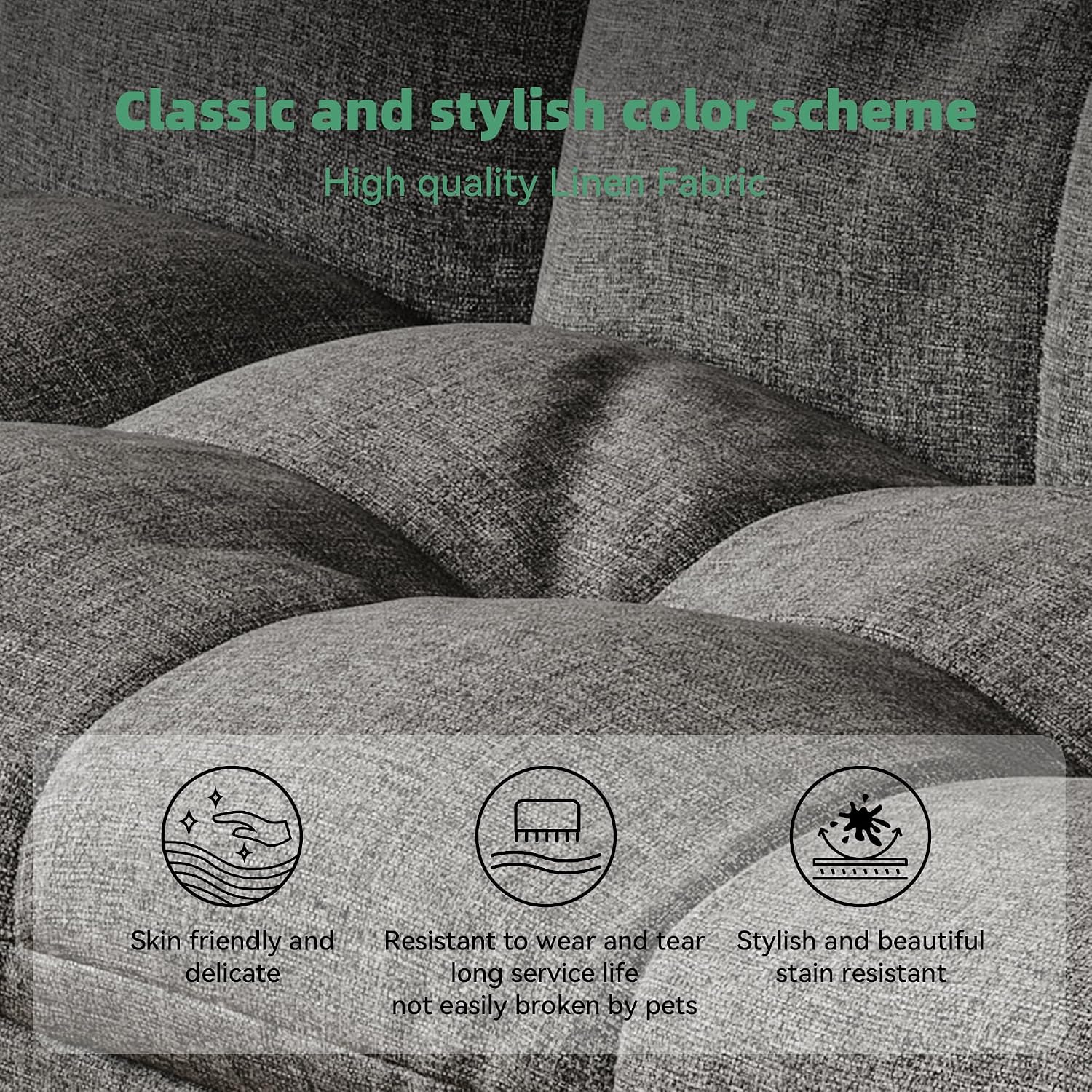 Opoiar Convertible Futon Sofa Bed,71' Memory Foam Futon Couch,Detachable Cushion,Adjustable Backrest & Armrest,Linen Modern Loveseat Sleeper Recliner for Living Room,Office,Apartment,Light Grey