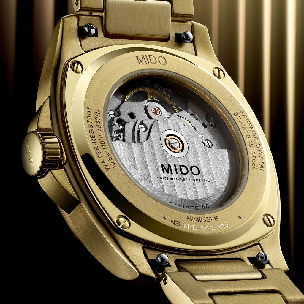 MIDO Multifort TV Big Date - Swiss Automatic Watch for Men - 40mm Case with Transparent Caseback