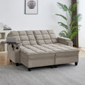 70.9' Chaise Lounge Chair Indoor, Oversized Boucle Upholstered Sofa Bed, Adjustable Backrest Deep Seat Reading Chair, Sofas Couches for Living Room with Storage, Cup Holders and 360° Swivel Side Table