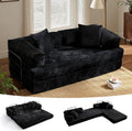 ovios 81' Folding Sofa Bed, Foldable Sleeper Boneless Couch with Pull Out Beds, Modular Convertible Floor Futon Loveseat Lounger for Living Room (Corduroy, Black)