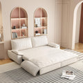 3-in-1 Convertible Sofa Bed Queen Size Pull Out Sleeper Sofa with Heavy Duty Metal Frame, Luxurious Velvet Upholstered Loveseat with 2 Pillows, Modern Folding Guest Bed for Living Room, Apartment | Removable Cushions