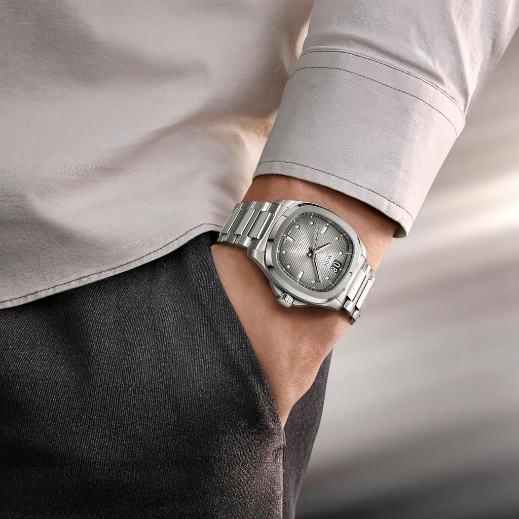 MIDO Multifort TV Big Date - Swiss Automatic Watch for Men - 40mm Case with Transparent Caseback