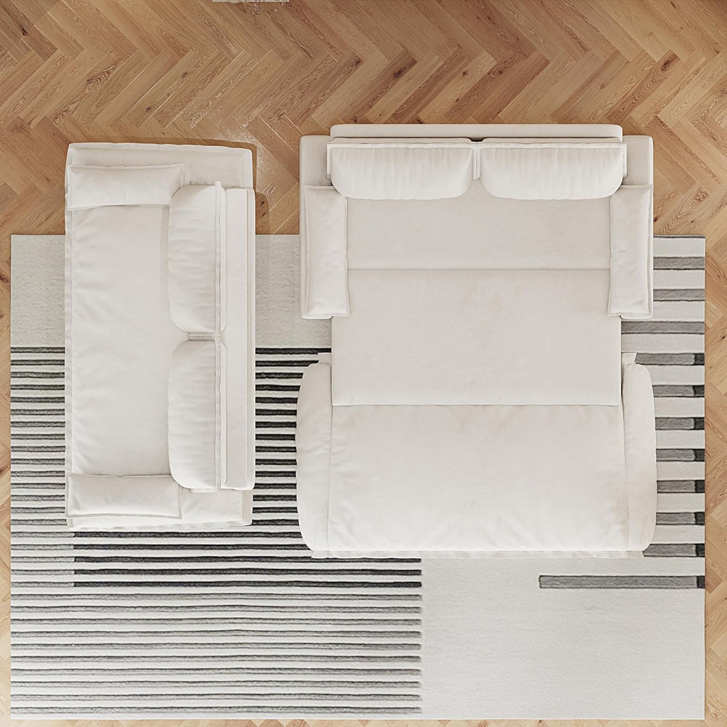 73.2' Sofa Bed Queen, 3-in-1 Pull Out Sofa Bed with Pillow Armrest, Modern Velvet Convertible Sleeper Futon Sofa for Living Room Small Space, Apartment, Bedroom, White