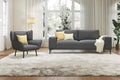AMERLIFE 89-Inch 3-Seater Couch - Cozy Sofa with Extra Deep Seats, Modern Chair Set for Living Room, Grey Corduroy