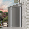 YOPTO 4x8 FT Outdoor Metal Storage Shed,Waterproof Lean to Tool Sheds,Heavy-Duty Unit with Single Hinge Side Door and Ventilation Windows,Weather Resistant,for Backyard,Patio,Lawn,Dark Gray