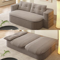 78.7' Futon Sofa Bed, 2-in-1 Foldable Sleeper Sofa, Convertible Sofa Bed with Pillows, Corduroy Couch with Multi Functional Blanket Upholstered Boneless Couches for Living Room, Brown