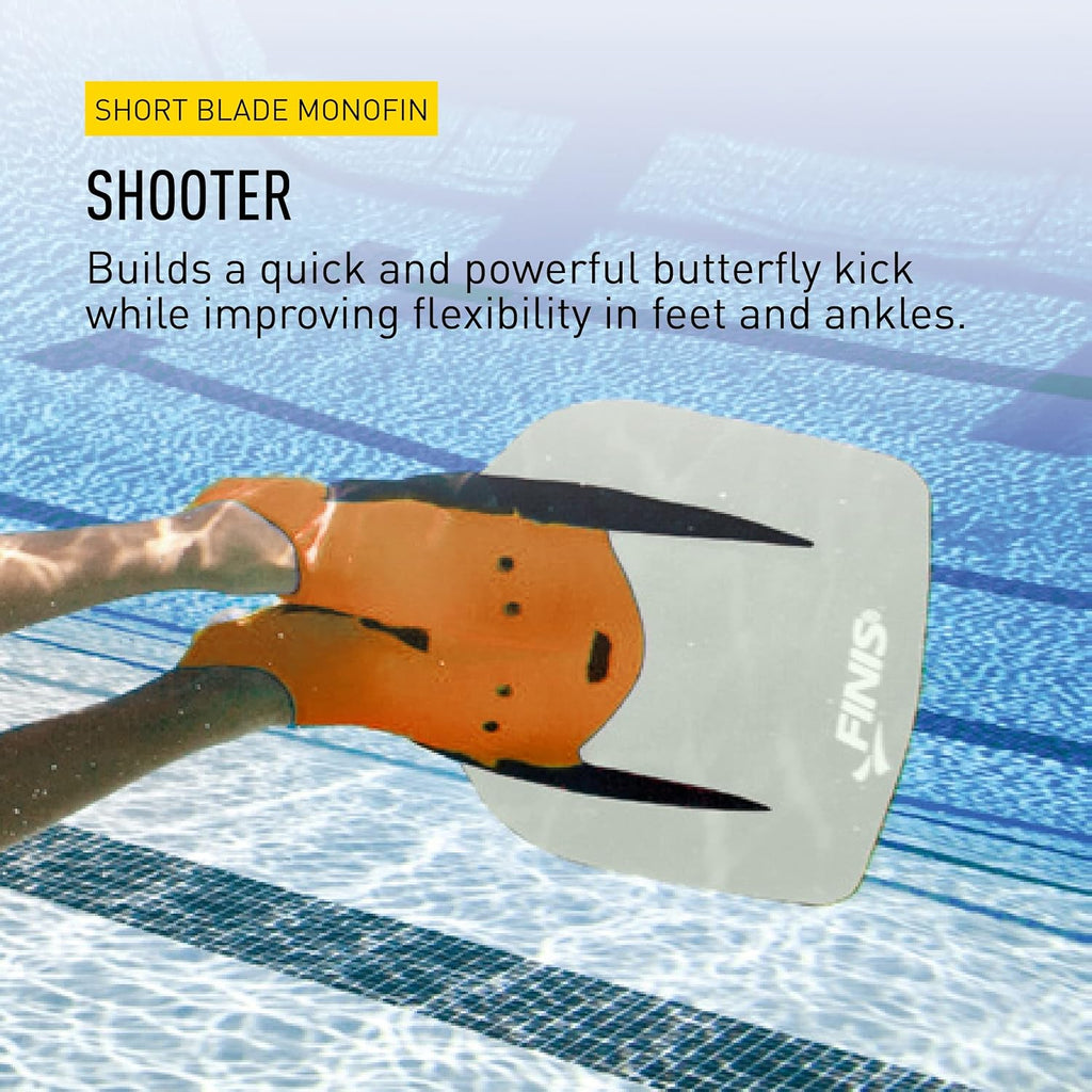 FINIS Shooter Fiberglass Monofin for Adults - Builds Core Strength & Dolphin Kick Speed - Swim Training Fin