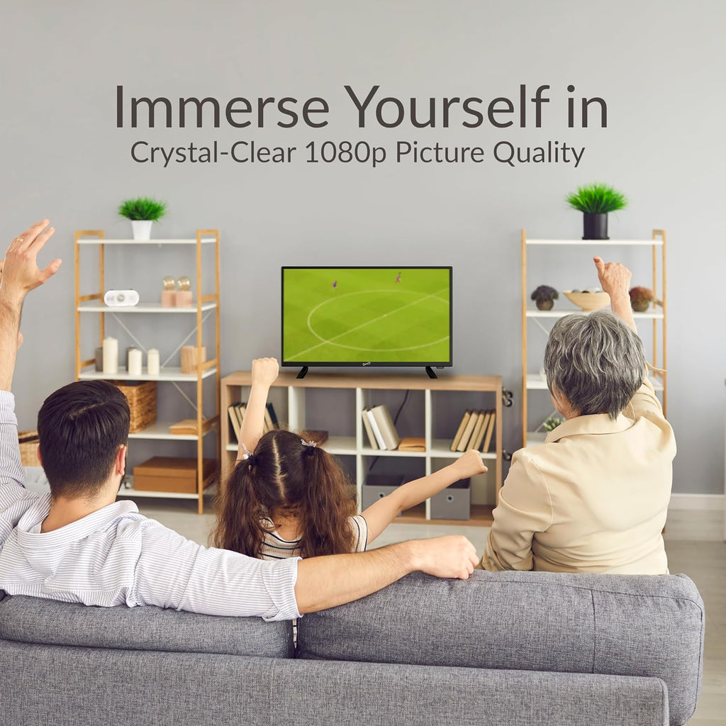 Supersonic SC-2411 23.6' DLED HDTV with Built-in Dual Tuners, HDMI Input, 1080p Resolution, 178° Viewing Angle, USB Compatible, Remote Control and AC/DC Compatibility