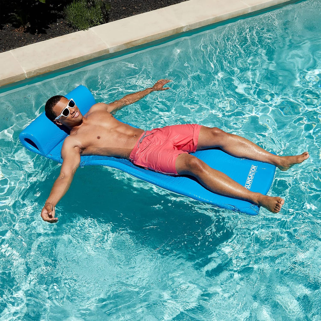 TRC Recreation Sunsation Thick Foam Pool Float Lounger w/Headrest for Lounging & Sunbathing in Swimming Pools, Beaches & Lakes