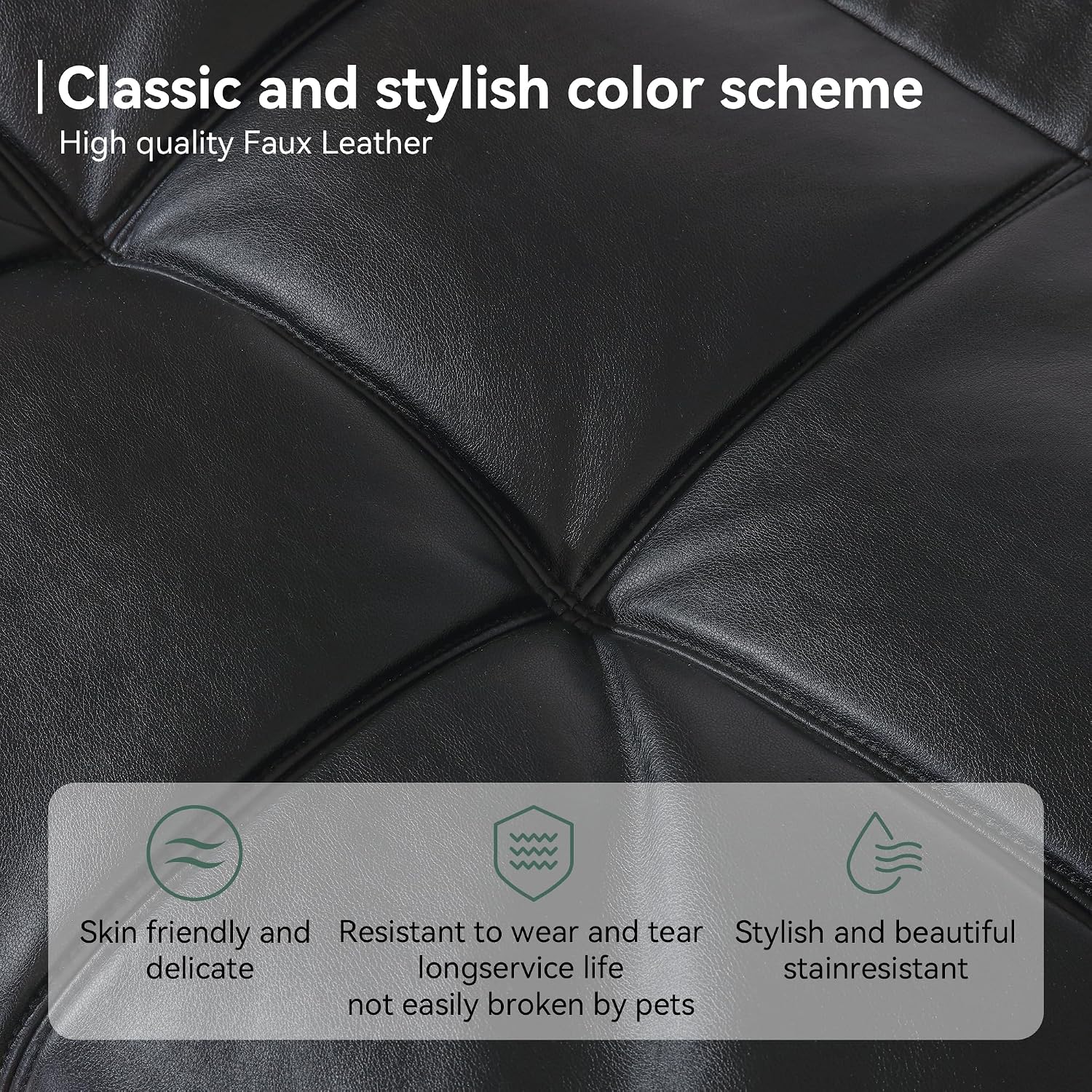 Opoiar 71' L Covertible Futon Sofa Bed,Faux Leather Futon Couch, Memory Foam Modern Loveseat Sleeper, Small Splitback Sofa Couches for Living Room,RV,Home Office,Apartment,Matte Black