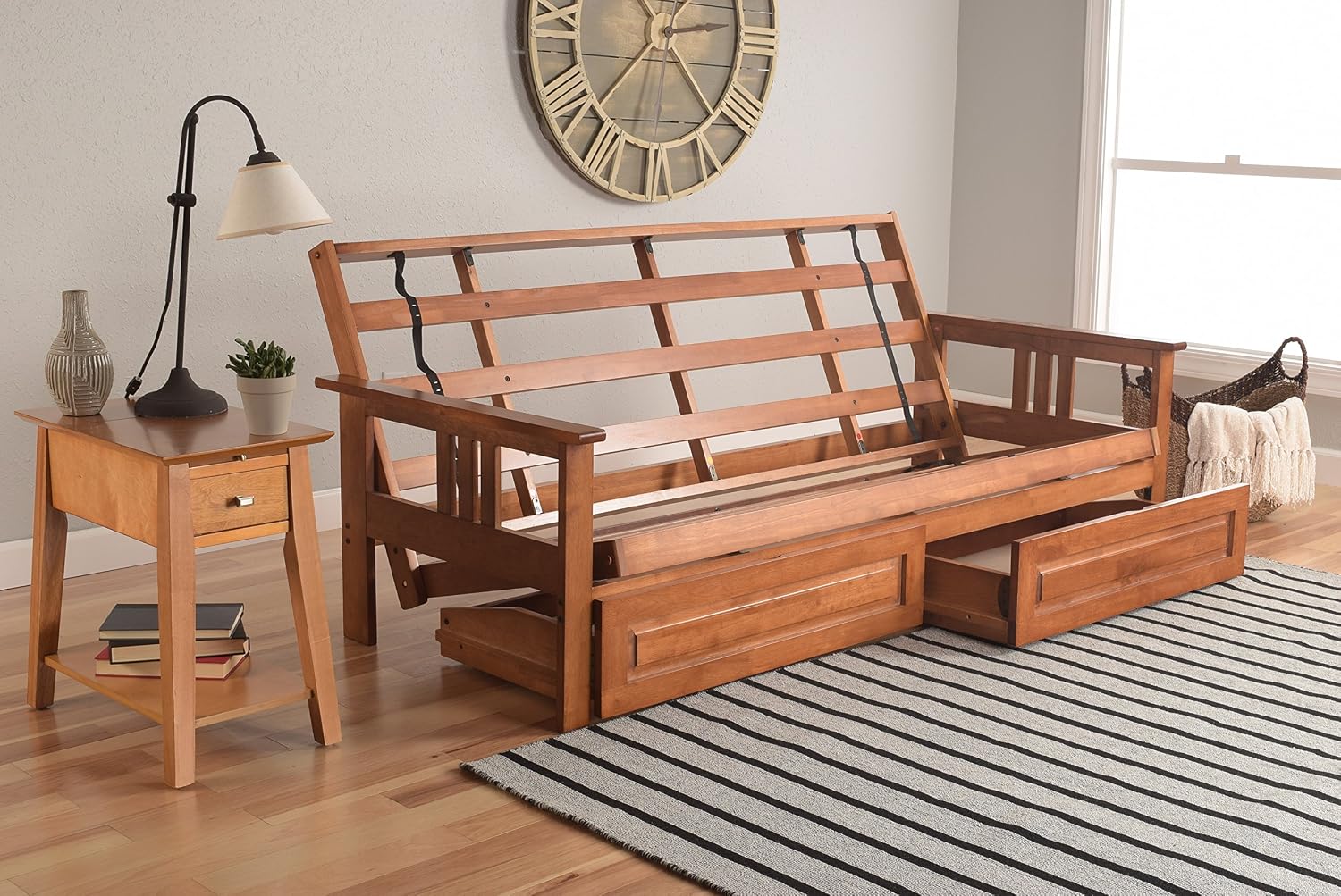Kodiak Futons Monterey Futon Frame with Drawers, Included, Barbados