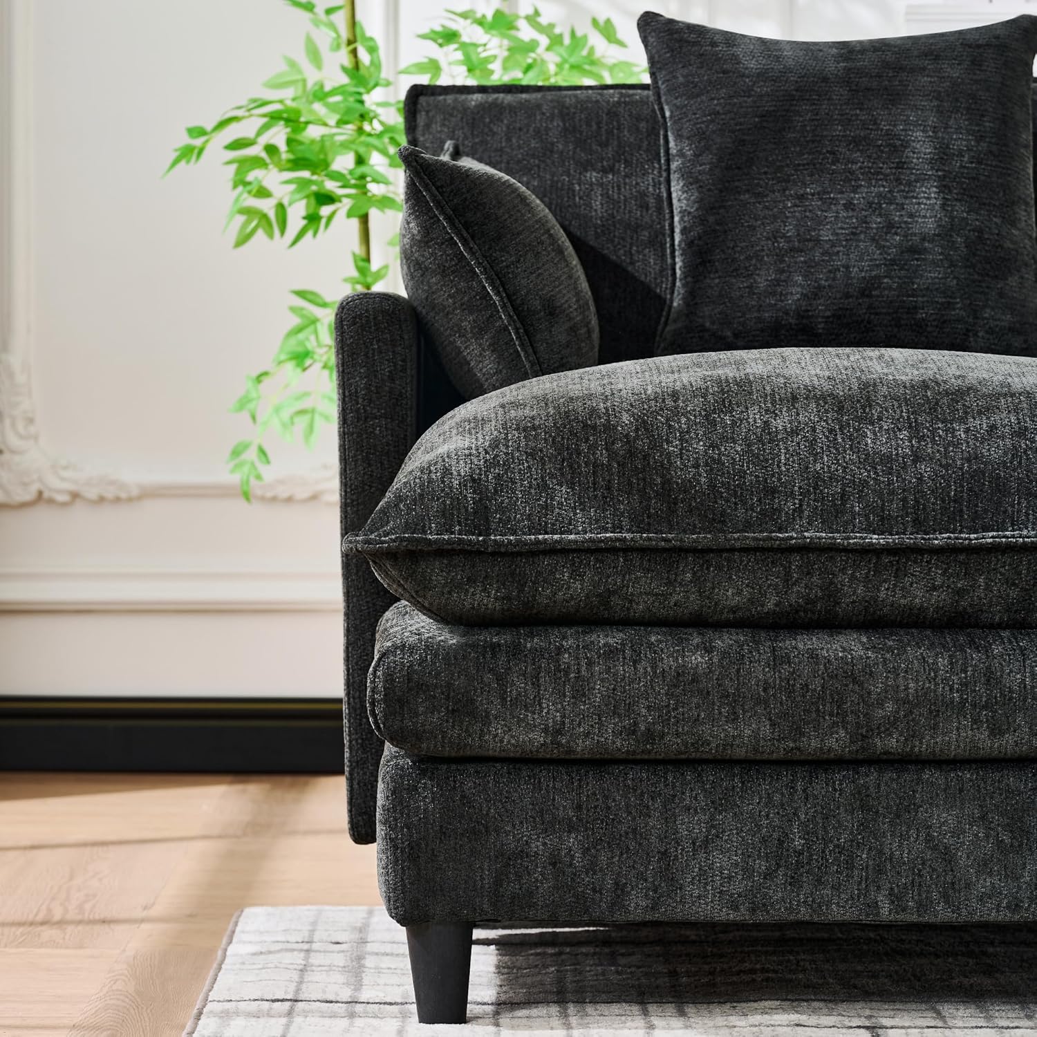 Eafurn 141' Oversized Modular Sectional Sofa Convertible U Shaped Couch for Living Room - 6 Seater Chenille Couches Set with Ottomans and Waist Pillows for Living Room Apartment