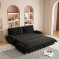 3-in-1 Convertible Sofa Bed Queen Size Pull Out Sleeper Sofa with Heavy Duty Metal Frame, Luxurious Velvet Upholstered Loveseat with 2 Pillows, Modern Folding Guest Bed for Living Room, Apartment | Removable Cushions