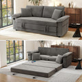 SUNWAVE 77' Sleeper Sofa Convertible Sofa Bed with USB Ports & Side Pockets, Chenille Loveseat Pull Out Couch with Full Size Sleeping Area, Folding Sofa Bed for Living Room & Small Spaces (Gray)