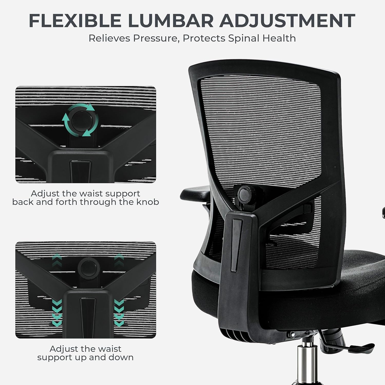 Big and Tall Office Chair 500lbs, Ergonomic Oversize Mesh Desk Chair, Heavy Duty High Back Computer Chair with Wide Thick Seat Cushion, Adjustable Lumbar Support, 4D Armrests