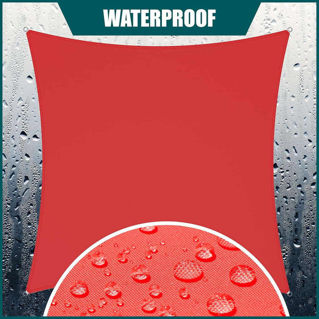 Royal Shade 12' x 16' Red Rectangle Waterproof Sun Shade Sail Order to Make rsTADS14 Canopy Awning, UPF50+ 95% UV Blockage Water Resistant, Outdoor Backyard Patio Garden Carport (We Customize)