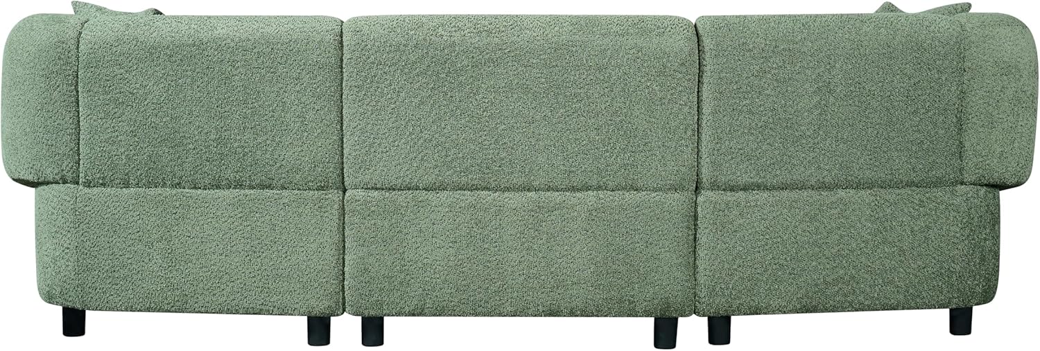 Christopher Knight Home Obito Boucle Upholstered 3-Seater Sofa, Modern Home Sofa Living Room, Wooden Large Upholstered Sofa Couch for Apartment/Home Office, Olive Green