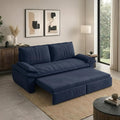73.2' Sofa Bed Queen, 3-in-1 Pull Out Sofa Bed with Pillow Armrest, Modern Corduroy Convertible Sleeper Futon Sofa for Living Room Small Space, Apartment, Bedroom, Blue