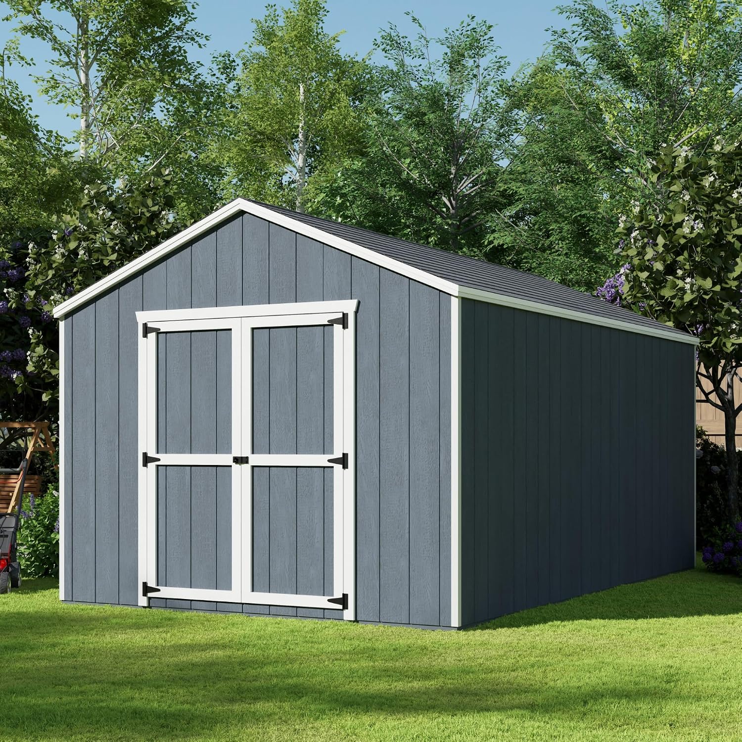 Little Cottage Co. 10x16 Value Gable Shed with Floor, Outdoor Wood Storage Do-It-Yourself Precut Kit