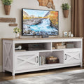 YITAHOME Farmhouse TV Stand for 65/75 Inch Television, Entertainment Center Television Stand with Power Outlets and Open Shelf, Media Console TV Cabinet for Living Room, Grey White/Grey Wash