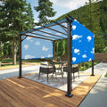 COARBOR 14' x 20' Pergola Replacement Shade Cover Polyester Canopy Universal Patio Privacy Shade Screen with Weighted Rods for Patio Deck Porch Backyard Gazebo Blue Sky