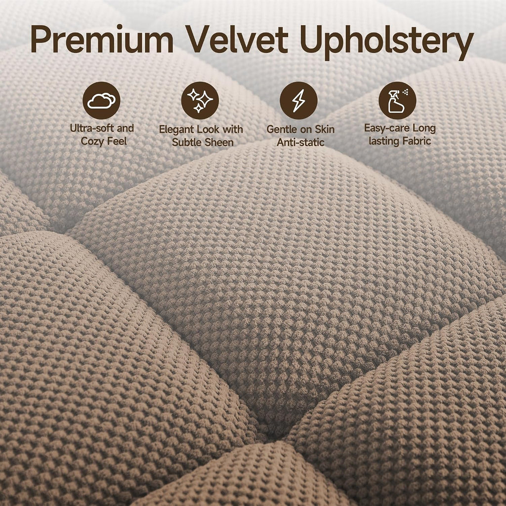 41.7' Oversized Chaise Lounge Chair Indoor, Boucle Upholstered Sofa Bed with Adjustable Backrest, Deep Seat Reading Chair, Sofas Couches for Living Room, Storage, Cup Holders & 360° Swivel Side Table