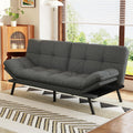 Opoiar Convertible Futon Sofa Bed,71' Memory Foam Futon Couch,Detachable Cushion,Adjustable Backrest & Armrest,Linen Modern Loveseat Sleeper Recliner for Living Room,Office,Apartment,Light Grey