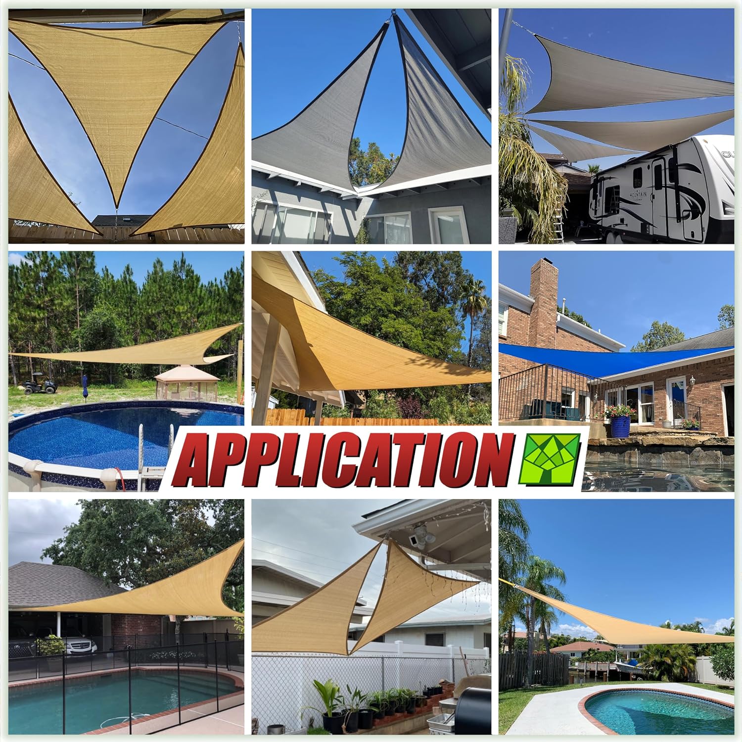 ColourTree CTAPR08 Custom Size Order to Make 14' x 20' x 24.4' Grey Right Triangle Sun Shade Sail Canopy Mesh Fabric UV Block UPF50 - Commercial Heavy Duty - 190 GSM - 3 Years Warranty