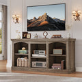 YITAHOME Farmhouse TV Stand for 65 Inch TV, Entertainment Center with Adjustable Shelf, Large TV Console Table for Living Room (Washed Grey)
