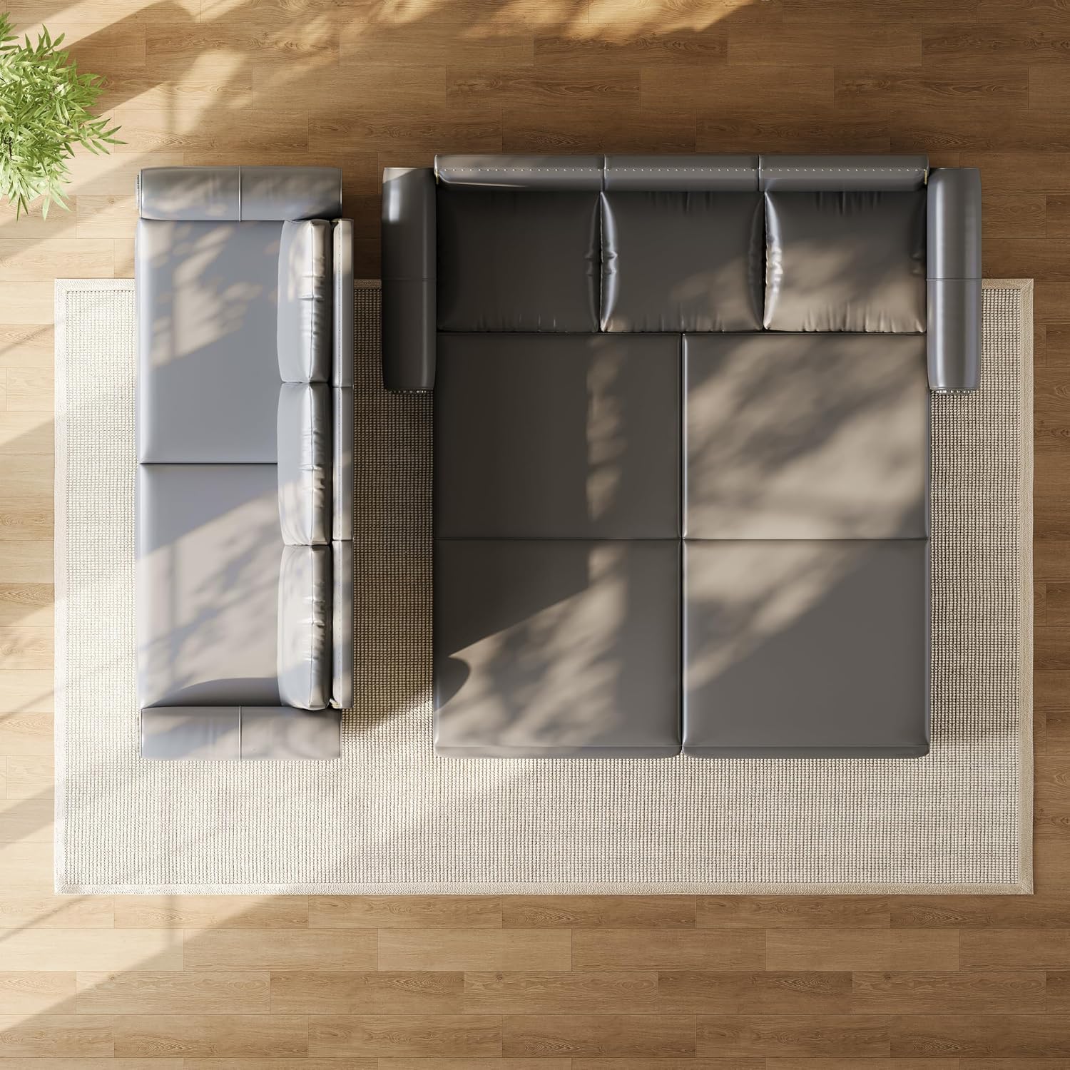 93.7' King Pull Out Sofa Bed, Faux Leather Sleeper Sofa Couch, 3 in 1 Convertible Futon Couches for Living Room, Small Space, Apartment, Office, Bedroom, Modern Rivet Armrest, Grey