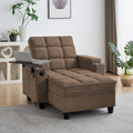 41.7' Oversized Chaise Lounge Chair Indoor, Boucle Upholstered Sofa Bed with Adjustable Backrest, Deep Seat Reading Chair, Sofas Couches for Living Room, Storage, Cup Holders & 360° Swivel Side Table
