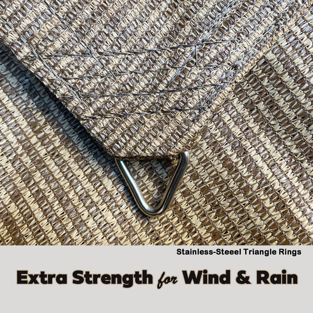 Heavy Duty Shade Sail - Straight Edge Sun Shade Cover - Shade Cloth for Patio, Pergola, Backyard, Awning (Walnut, 10' x 13')