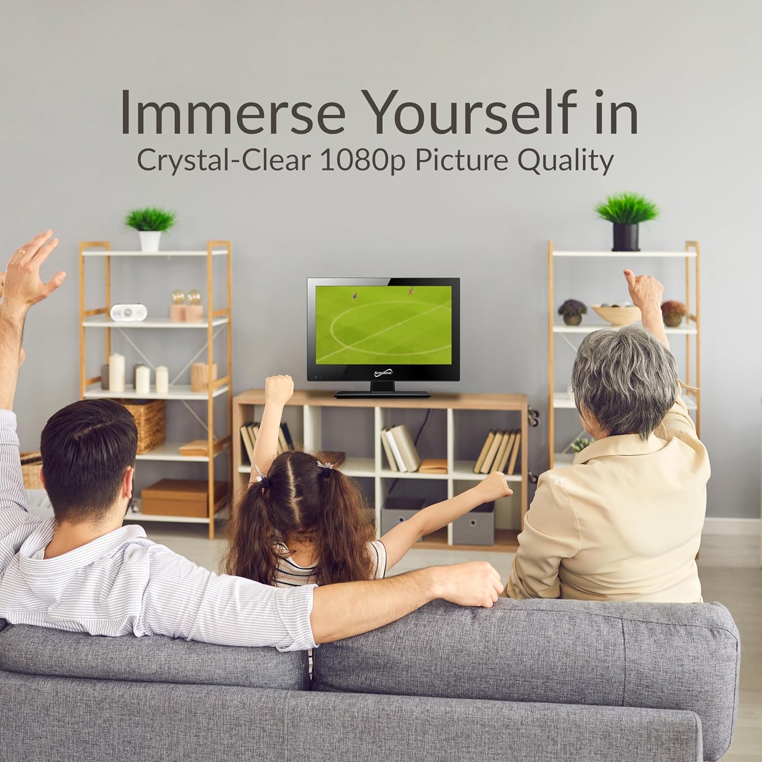 Supersonic SC-1311 13-Inch DLED HDTV with Dual Tuners, HDMI Input, Stunning 1080p Resolution, 16:9 Aspect Ratio, Vibrant Colors, USB Playback, Wall Mountable Design and AC/DC Compatibility