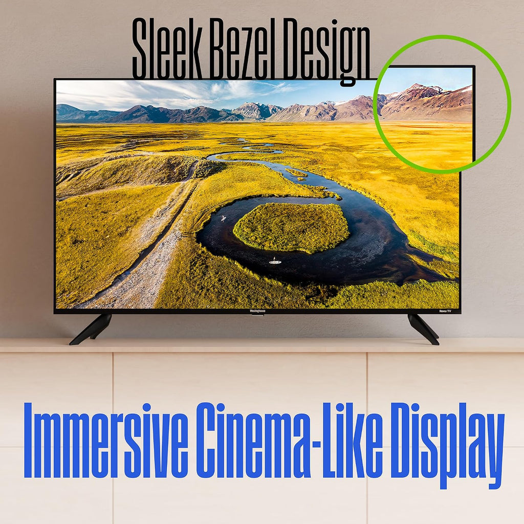 Westinghouse Roku TV - 43 Inch Smart TV, 4K UHD QLED Television w/HDR 10+, Dolby Vision, Wi-Fi & Mobile App Connectivity, Flat Screen Compatible w/Apple HomeKit, Alexa, & Google Assistant