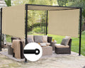 Patio 11' x 4' Pergola Cover Canopy Replacement Shade Cloth with Grommets Weighted Rods Outdoor Sun Shade Screen UV Block for Gazebo Backyard Deck Porch Balcony, Sand