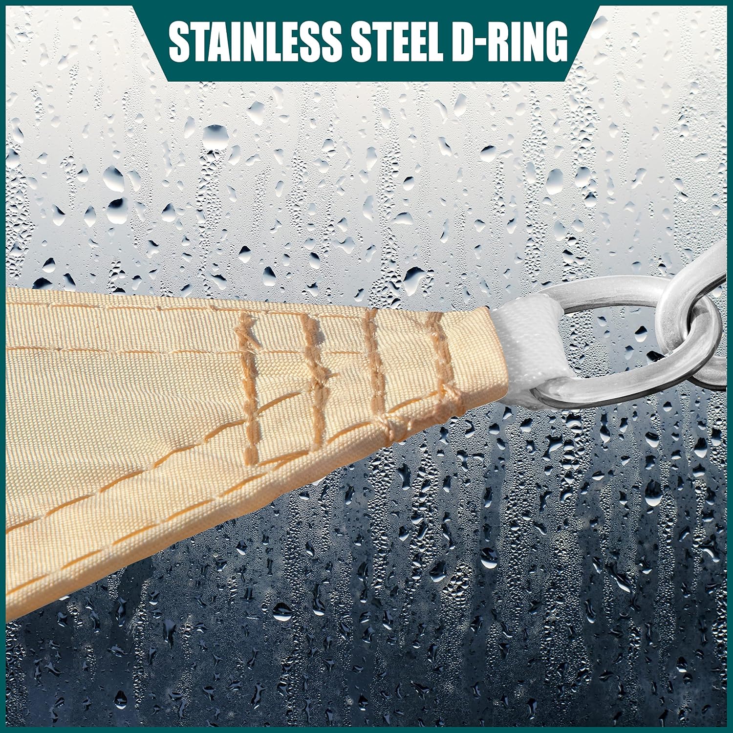Royal Shade 4' x 4' Rainbow Square Waterproof Sun Shade Sail Order to Make Canopy Awning, UPF50+ 95% UV Blockage Water Resistant, Outdoor Backyard Patio Garden Carport (We Customize)