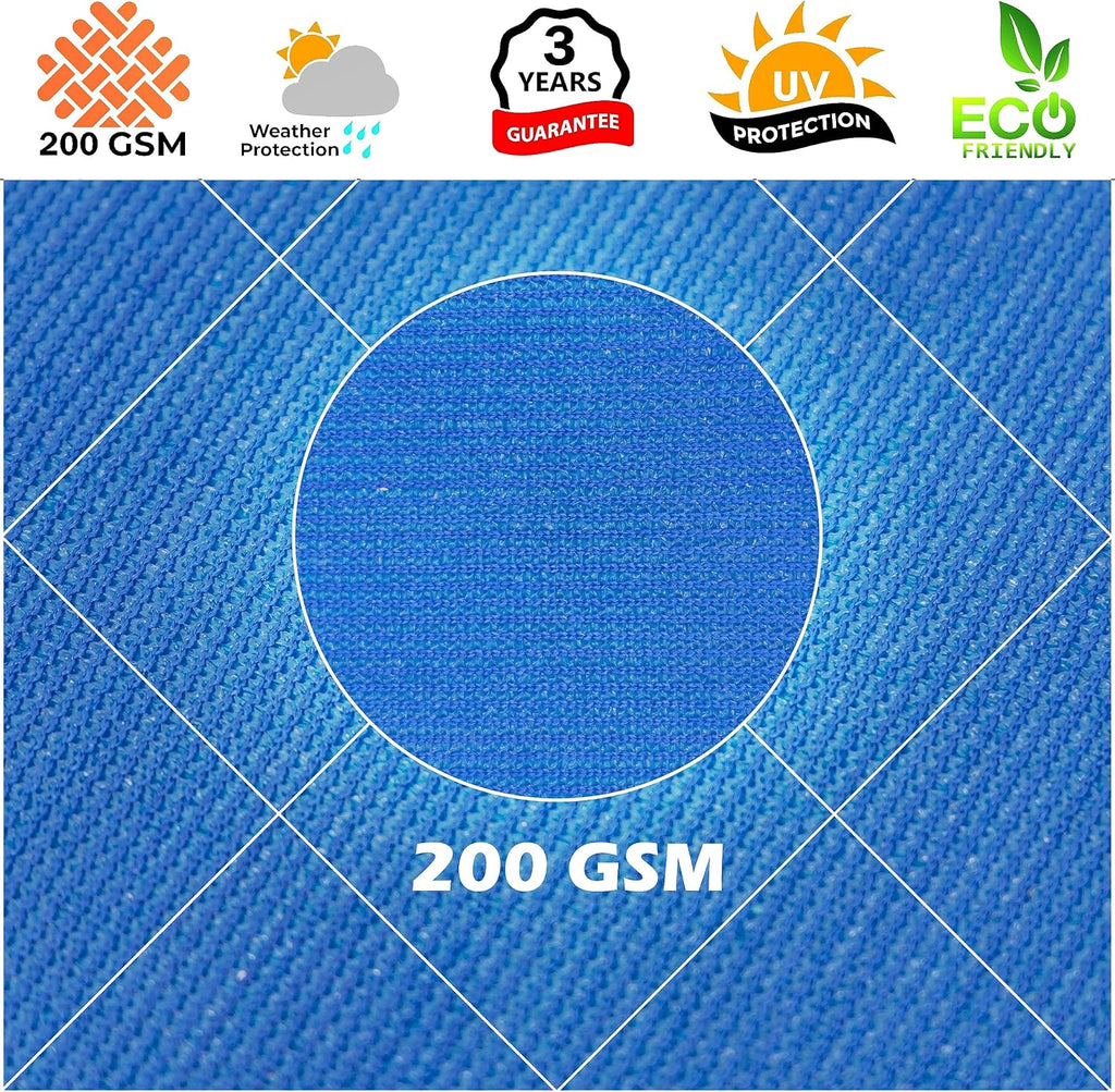 Royal Shade 14' x 20' x 24.4' Blue Right Triangle Sun Shade Sail Order to Make RTAPT20, UPF50+ 95% UV Blockage, 200GSM Commercial Standard Heavy Duty, 3 Years Warranty (We Make Custom Size)